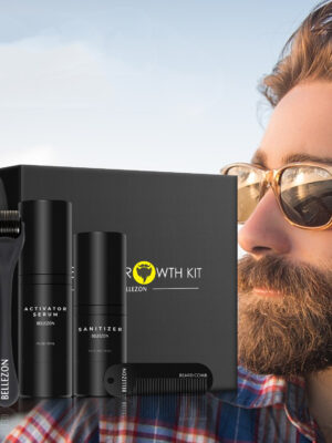 Conjunto de cuidado de barba líquido para el crecimiento de la barba